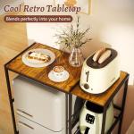 Rustic Brown Mini Fridge Stand with Storage Shelves