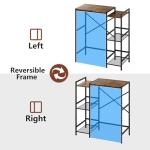 Rustic Brown Mini Fridge Stand with Storage Shelves