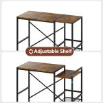 Rustic Brown Mini Fridge Stand with Storage Shelves