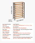 VEVOR 48-Bottle Floor Wine Rack with 8 Tiers