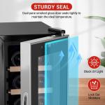 14-Bottle Wine Rack with UV-Blocking Glass Door