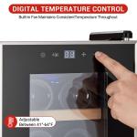 14-Bottle Wine Rack with UV-Blocking Glass Door