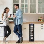 14-Bottle Wine Rack with UV-Blocking Glass Door