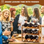 9-Bottle Wood Wine Rack – Easy Assembly & Space-Saving
