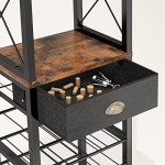 Stylish Freestanding Wine Rack with Storage Drawer