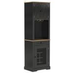 69" Wine Bar Cabinet with Adjustable Shelves and LED Light