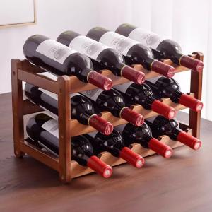 Bamboo Wine Rack - 3 Tiers for 12 Bottles