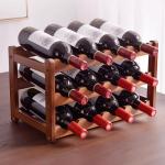 Bamboo Wine Rack - 3 Tiers for 12 Bottles