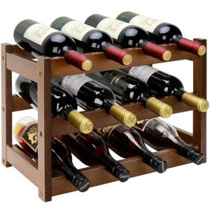 Bamboo 3-Tier Wine Rack for 12 Bottles