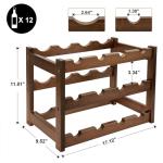 Bamboo 3-Tier Wine Rack for 12 Bottles