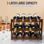 Bamboo 3-Tier Wine Rack for 12 Bottles