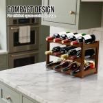 Bamboo 3-Tier Wine Rack for 12 Bottles