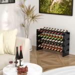 Freestanding Wooden Wine Rack - Holds 36 Bottles