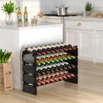Freestanding Wooden Wine Rack - Holds 36 Bottles