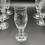 6 Schott-Zwiesel Tall Champagne Flutes - Grapevine Design