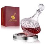 Paysky Unique Crystal Wine Decanter with Lid