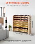 8-Tier Wooden Wine Rack for 96 Bottles