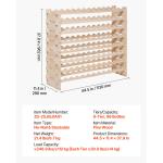 8-Tier Wooden Wine Rack for 96 Bottles