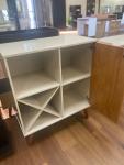 Modern White Bar Cabinet with Sliding Door and Shelves