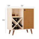 Modern White Bar Cabinet with Sliding Door and Shelves