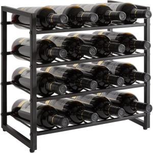 16-Bottle Metal Countertop Wine Rack