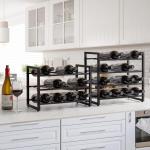 16-Bottle Metal Countertop Wine Rack