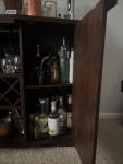 Dark Wood Bar Cabinet Wine and Liquor Rack