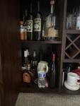 Dark Wood Bar Cabinet Wine and Liquor Rack
