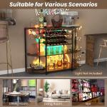 3-Tier Wine Bar Cabinet with Glass Holders