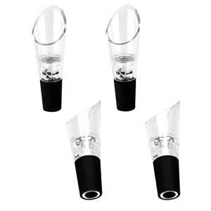 Black Wine Aerator Pourer Set - 4 Pieces