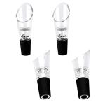 Black Wine Aerator Pourer Set - 4 Pieces