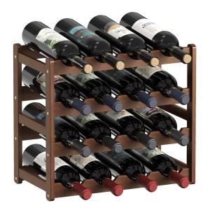 16-Bottle Countertop Wine Rack for Space-Saving Storage