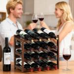 16-Bottle Countertop Wine Rack for Space-Saving Storage