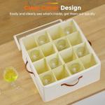 Foyego Stackable Wine Glass Storage Box, 2 Pack