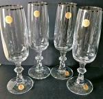 Schott Zwiesel Set of 4 Platinum Rim Champagne Flutes