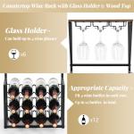Countertop Wood Wine Rack for 12 Bottles
