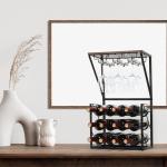 Countertop Wood Wine Rack for 12 Bottles