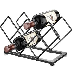 POKIPO Metal Wine Rack – Holds 7 Bottles