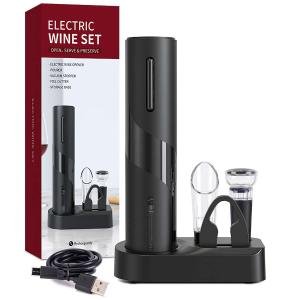 Electric Rechargeable Wine Opener with Foil Cutter
