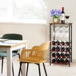 Rustic Freestanding Wine Rack with Storage