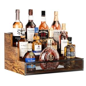 3-Tier Wooden Liquor Bottle Display Shelf