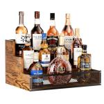 3-Tier Wooden Liquor Bottle Display Shelf