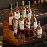 3-Tier Wooden Liquor Bottle Display Shelf