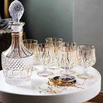 Golden Plated Whiskey Decanter Set with Glasses