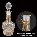 Golden Plated Whiskey Decanter Set with Glasses