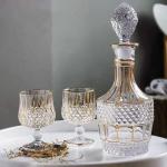 Golden Plated Whiskey Decanter Set with Glasses