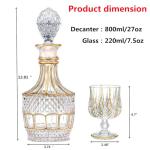 Golden Plated Whiskey Decanter Set with Glasses