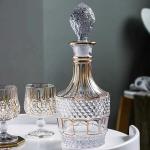 Golden Plated Whiskey Decanter Set with Glasses