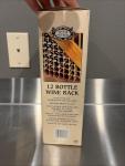 12-Bottle Wooden Wine Rack - Natural Pine