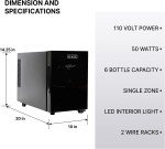 6-Bottle Thermoelectric Wine Cooler - Black